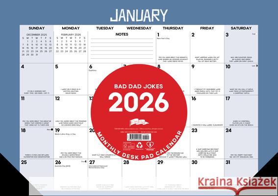 Bad Dad Jokes 2026 17 X 12 Small Monthly Deskpad Willow Creek Press 9781549257056 Willow Creek Press Calendars - książka