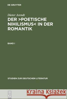 Band I Dieter Arendt 9783484180239 Max Niemeyer Verlag - książka