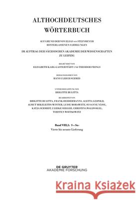 Band Viii,1: S-Sn. 4.-9. Lieferung Hans Ulrich Schmid 9783110699807 Walter de Gruyter - książka