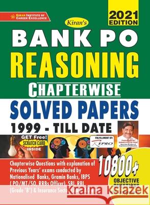 Bank PO-Chapterwise-Reasoning-Eng-2021 Unknown 9789391062163 Kiran Institute of Career Excellence Pvt Ltd - książka