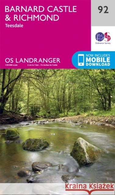 Barnard Castle & Richmond Ordnance Survey 9780319263396 Ordnance Survey - książka