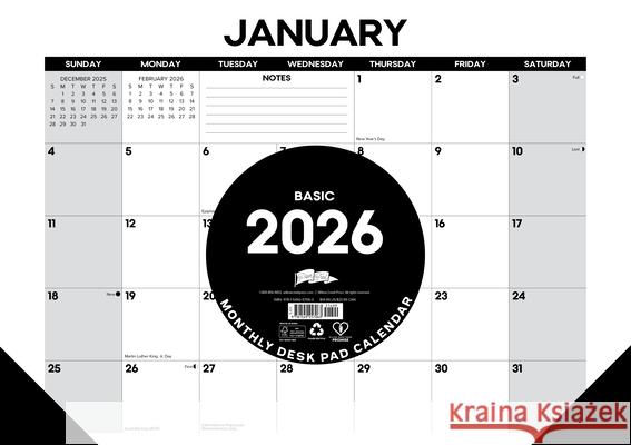Basic 2026 17 X 12 Small Monthly Deskpad Willow Creek Press 9781549257063 Willow Creek Press Calendars - książka