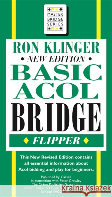 Basic Acol Bridge Flipper Ron Klinger 9780304362790 Orion Publishing Co - książka