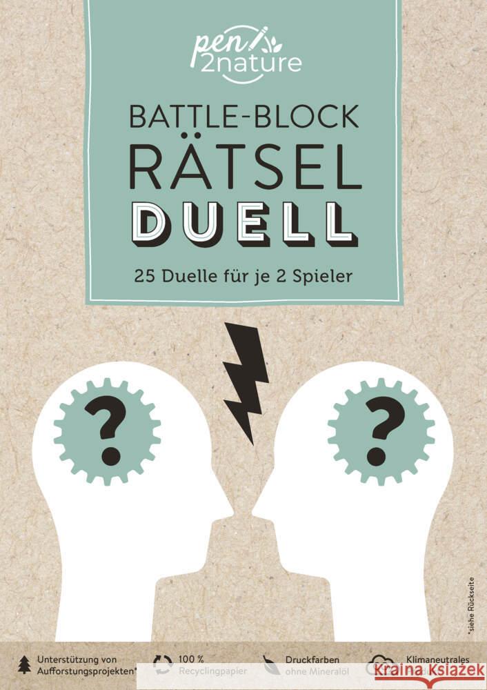 Battle-Block Rätsel-Duell | Spieleblock mit 25 Duellen für je 2 Spieler  9783987640575 Pen2nature - książka