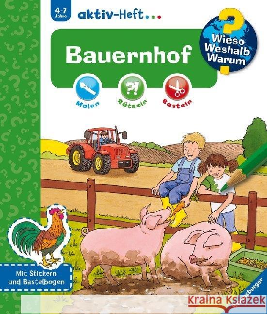 Bauernhof : Malen, Rätseln, Basteln. Mit Stickern und Bastelbogen  9783473326907 Ravensburger Buchverlag - książka