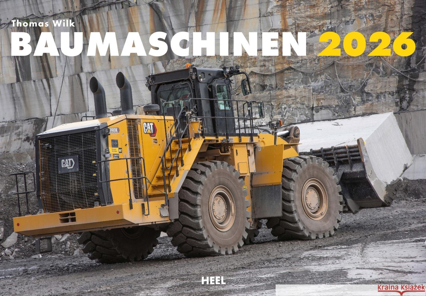 Baumaschinen Kalender 2026 Wilk, Thomas 9783966649452 Heel Verlag - książka
