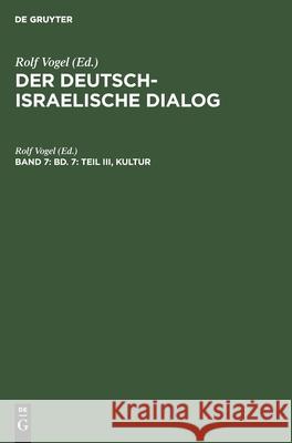 Bd. 7: Teil III, Kultur Rolf Vogel, No Contributor 9783598219474 de Gruyter - książka