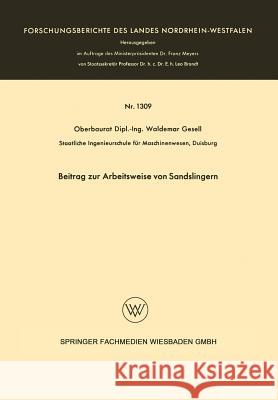 Beitrag Zur Arbeitsweise Von Sandslingern Waldemar Gesell 9783663062004 Vs Verlag Fur Sozialwissenschaften - książka