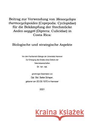 Beitrag zur Verwendung vo Mesocyclopsthermocyclopoides Stefan Schaper 9783831116683 Books on Demand - książka