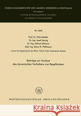 Beiträge Zur Analyse Des Dynamischen Verhaltens Von Regelkreisen Schäfer, Otto 9783663030614 Vs Verlag Fur Sozialwissenschaften - książka