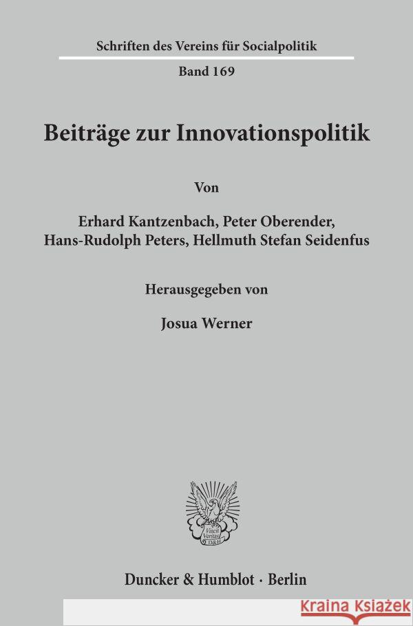 Beiträge zur Innovationspolitik.  9783428062881 Duncker & Humblot - książka