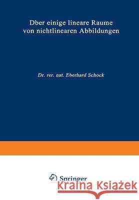 Über einige lineare Räume von nichtlinearen Abbildungen Schock, Eberhard 9783322979391 Vs Verlag Fur Sozialwissenschaften - książka