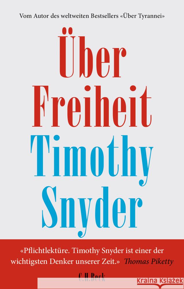 Über Freiheit Snyder, Timothy 9783406821400 Beck - książka