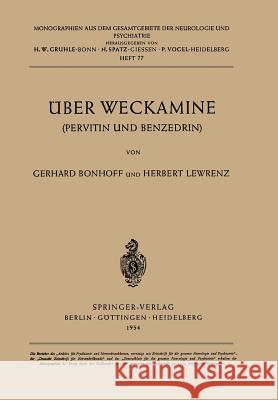 Über Weckamine: Pervitin Und Benzedrin Bonhoff, G. 9783540018315 Springer - książka