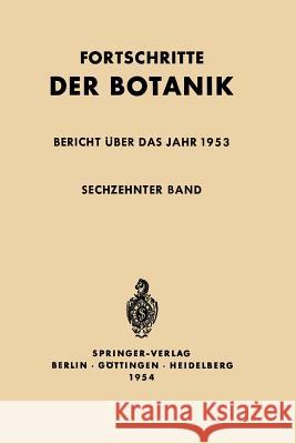 Bericht Über Das Jahr 1953 Gäumann, Ernst 9783642946264 Springer - książka