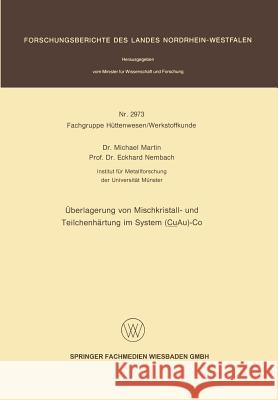 Überlagerung Von Mischkristall- Und Teilchenhärtung Im System (Cuau)-Co Martin, Michael 9783531029733 Vs Verlag Fur Sozialwissenschaften - książka