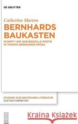 Bernhards Baukasten Marten, Catherine 9783110587395 de Gruyter - książka