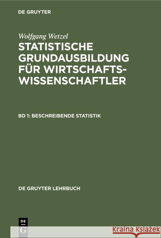 Beschreibende Statistik  9783110037470 Walter de Gruyter - książka