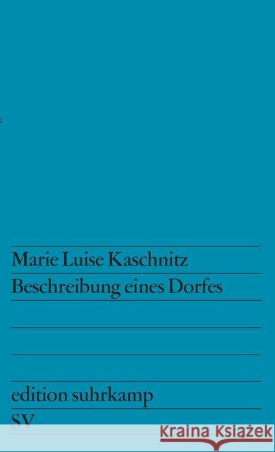 Beschreibung eines Dorfes Kaschnitz, Marie Luise 9783518101889 Suhrkamp - książka