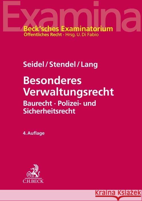 Besonderes Verwaltungsrecht Seidel, Achim, Stendel, Robert, Lang, Rudi 9783406786754 Beck Juristischer Verlag - książka