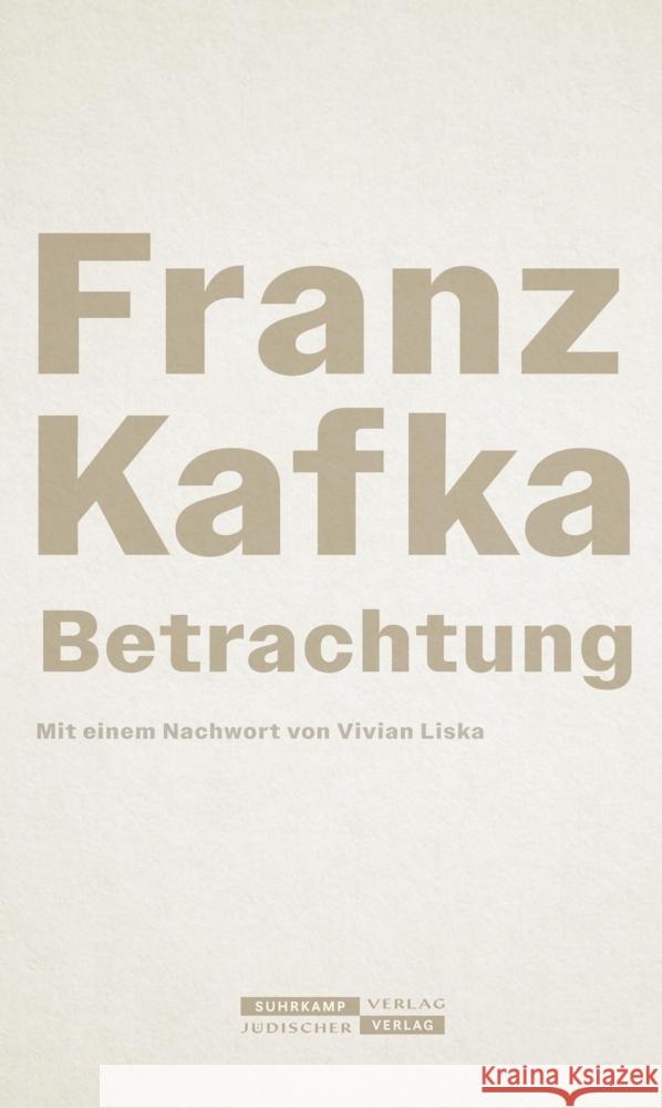 Betrachtung Kafka, Franz 9783633543328 Jüdischer Verlag im Suhrkamp Verlag - książka