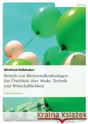 Betrieb von Kleinwindkraftanlagen. Ein Überblick über Markt, Technik und Wirtschaftlichkeit Halbhuber, Winfried 9783640587964 Grin Verlag - książka