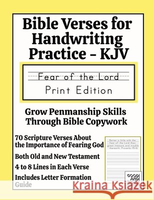 Bible Verses for Handwriting Practice - KJV Good And Right Publishing Laura E. Snider 9781968358990 Good and Right Publishing - książka