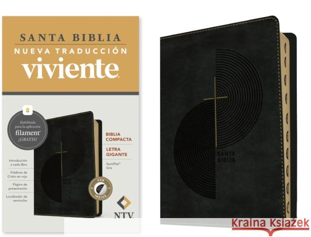 Biblia Compacta Ntv, Letra Gigante Con Filament (Sentipiel, Gris, ?ndice, Letra Roja) Tyndale 9781496489685 Tyndale House Publishers - książka