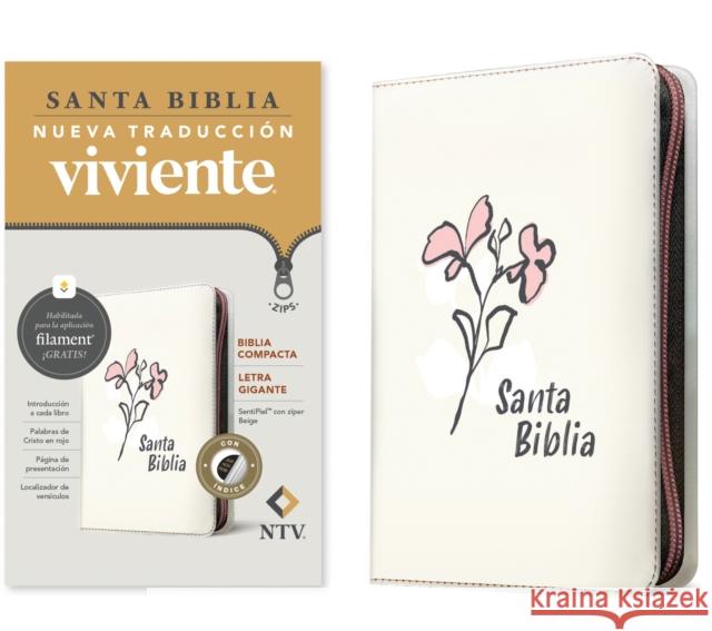 Biblia Compacta Ntv, Letra Gigante de Z?per Con Filament (Sentipiel, Beige, ?ndice, Letra Roja) Tyndale 9781496489708 Tyndale House Publishers - książka