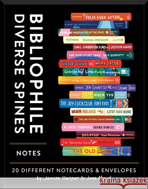 Bibliophile Diverse Spines Notes: 20 Notecards & Envelopes Mount, Jane 9781797215488 Chronicle Books - książka