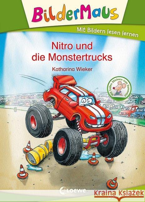 Bildermaus - Nitro und die Monstertrucks : 1. Lesestufe Wieker, Katharina 9783785577042 Loewe Verlag - książka