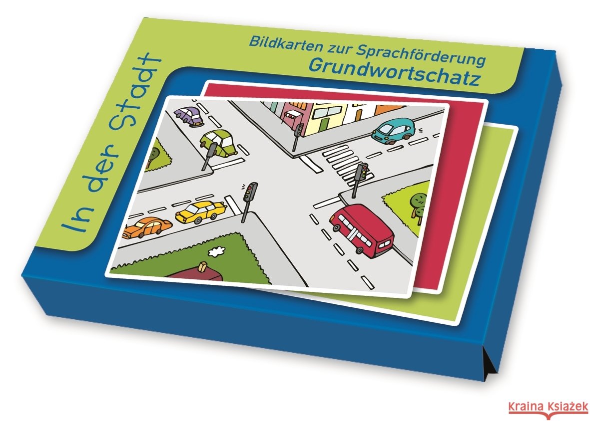 Bildkarten zur Sprachförderung: In der Stadt  9783834643766 Verlag an der Ruhr - książka