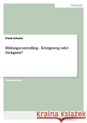 Bildungscontrolling - Königsweg oder Sackgasse? Frank Schulze 9783638825610 Grin Verlag - książka