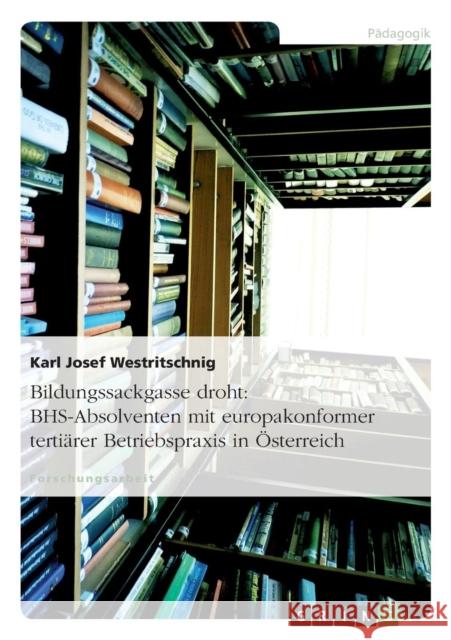 Bildungssackgasse droht: BHS-Absolventen mit europakonformer tertiärer Betriebspraxis in Österreich Karl Josef Westritschnig 9783656734406 Grin Verlag Gmbh - książka