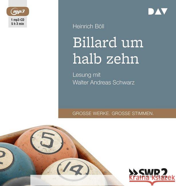 Billard um halb zehn, 1 MP3-CD : MP3 Format, Lesung Böll, Heinrich 9783742402066 Der Audio Verlag, DAV - książka