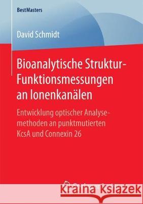 Bioanalytische Struktur-Funktionsmessungen an Ionenkanälen: Entwicklung Optischer Analysemethoden an Punktmutierten Kcsa Und Connexin 26 Schmidt, David 9783658191443 Springer Spektrum - książka