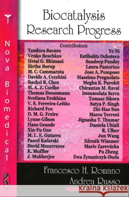 Biocatalysis Research Progress Francesco H Romano, Andrea Russo 9781604566192 Nova Science Publishers Inc - książka