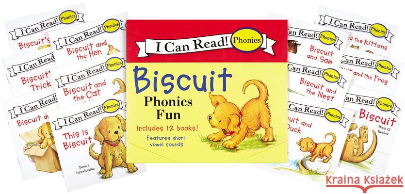 Biscuit 12-Book Phonics Fun!: Includes 12 Mini-Books Featuring Short and Long Vowel Sounds Capucilli, Alyssa Satin 9780061432040 HarperTrophy - książka