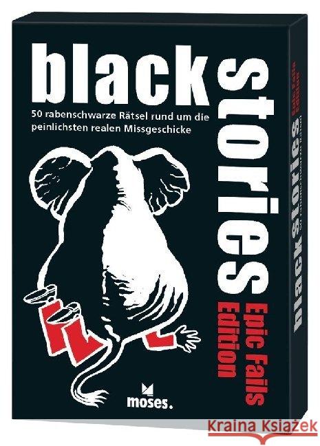 black stories - Epic Fails Edition (Spiel) : 50 rabenschwarze Rätsel rund um die peinlichsten realen Missgeschicke Harder, Corinna; Schumacher, Jens 9783964550392 moses. Verlag - książka