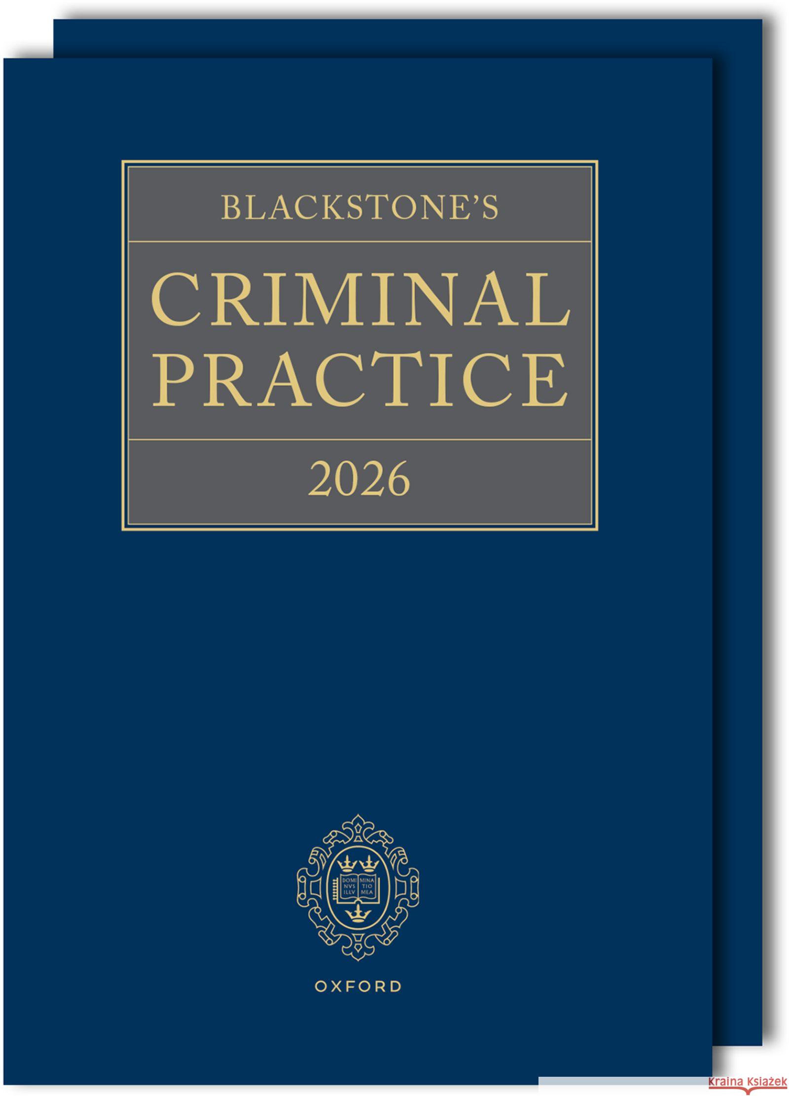 Blackstone's Criminal Practice 2026 Ormerod CBE, KC (Hon), David, Perry KC, David 9780198981855 OUP OXFORD - książka