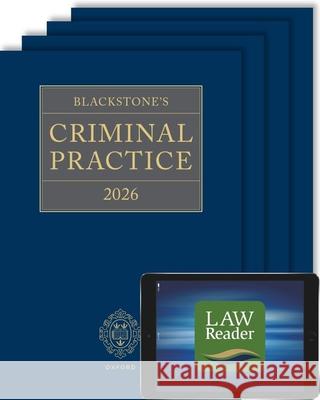 Blackstone's Criminal Practice 2026 (Digital Pack) Ormerod CBE, KC (Hon), David, Perry KC, David 9780198981800 OUP OXFORD - książka