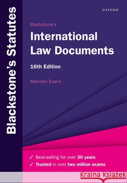 Blackstone's International Law Documents Malcolm (Principal, Regent's Park College, University of Oxford, Principal, Regent's Park College, University of Oxford) 9780198932680 Oxford University Press - książka