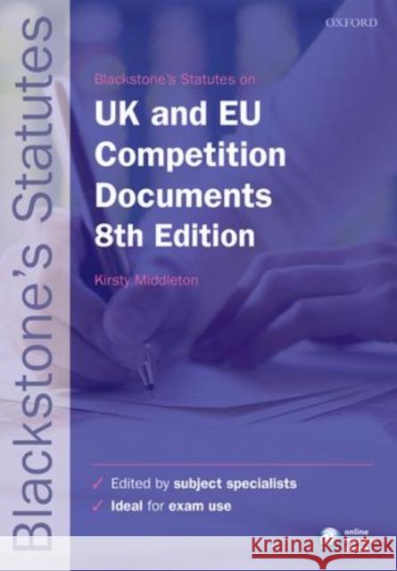 Blackstone's UK & Eu Competition Documents   9780199678631  - książka