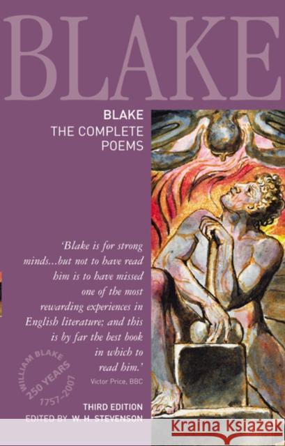 Blake: The Complete Poems W H Stevenson 9781405832809  - książka