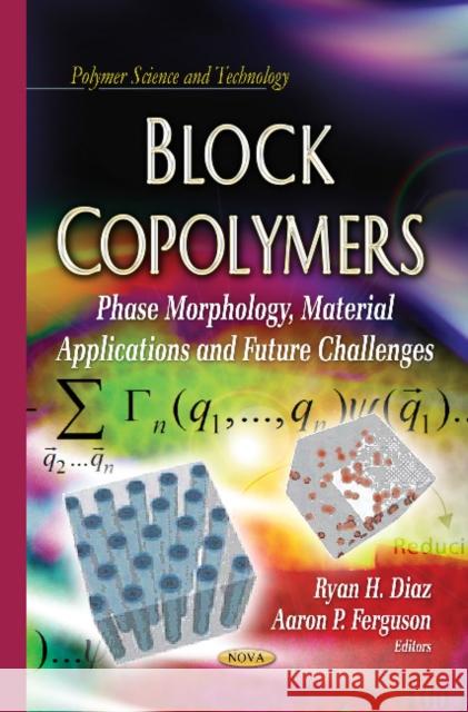 Block Copolymers: Phase Morphology, Material Applications & Future Challenges Ryan H Diaz, Aaron P Ferguson 9781629486253 Nova Science Publishers Inc - książka