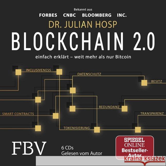 Blockchain 2.0, 6 Audio-CDs : Einfach erklärt - weit mehr als nur Bitcoin. Gelesen vom Autor Hosp, Julian 9783959721813 FinanzBuch Verlag - książka