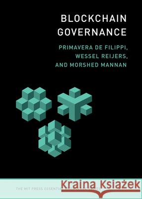 Blockchain Governance Primavera D Wessel Reijers Morshed Mannan 9780262549059 MIT Press - książka