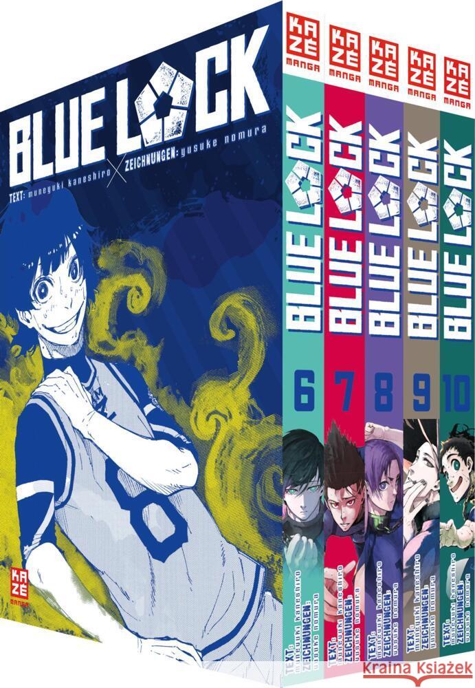 Blue Lock - Band 6-10 im Sammelschuber Nomura, Yusuke 9782889516216 Kazé Manga - książka