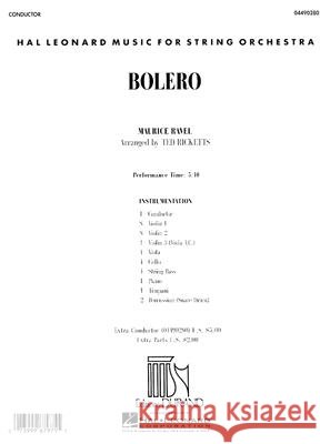 Bolero Maurice Ravel Ted Ricketts 9780634073144 Hal Leonard Publishing Corporation - książka
