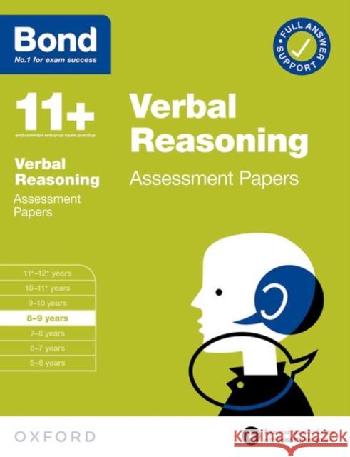 Bond 11+: Bond 11+ Verbal Reasoning Assessment Papers 8-9 years Down, Frances 9780192779915 Oxford University Press - książka